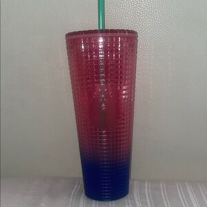 Starbucks Textured Red and Blue Tumbler